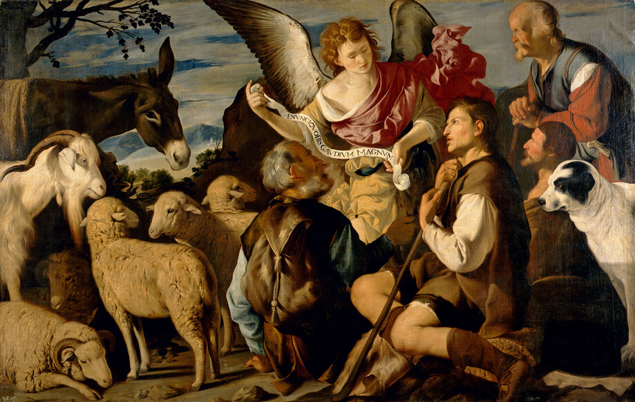 Mateo Gilarte (1625-1675), Die Verkündigung an die Hirten, Leinwand, 160 x 252 cm